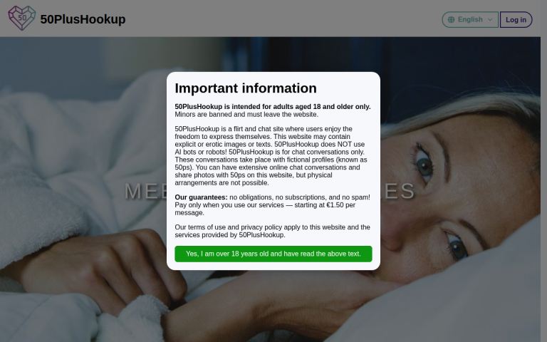 50plushookup.com Reviews & Reviews Website Screenshot