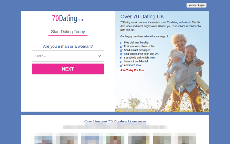 70dating.co.uk Reviews & Reviews Website Screenshot