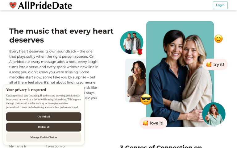 allpridedate.com Reviews & Reviews Website Screenshot