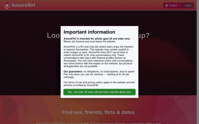 amoreflirt.com Reviews & Reviews Website Screenshot