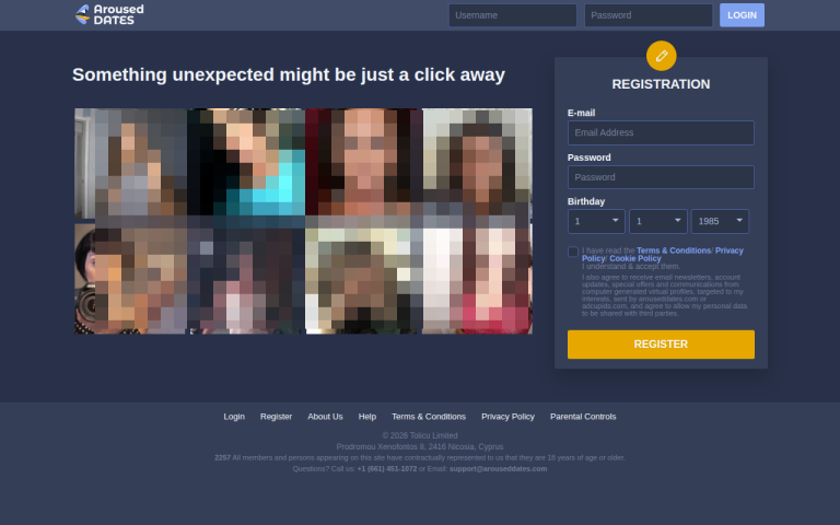 arouseddates.com Reviews & Reviews Website Screenshot