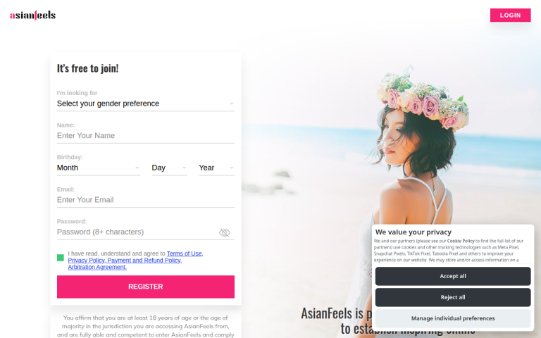asianfeels.com Reviews & Reviews Website Screenshot