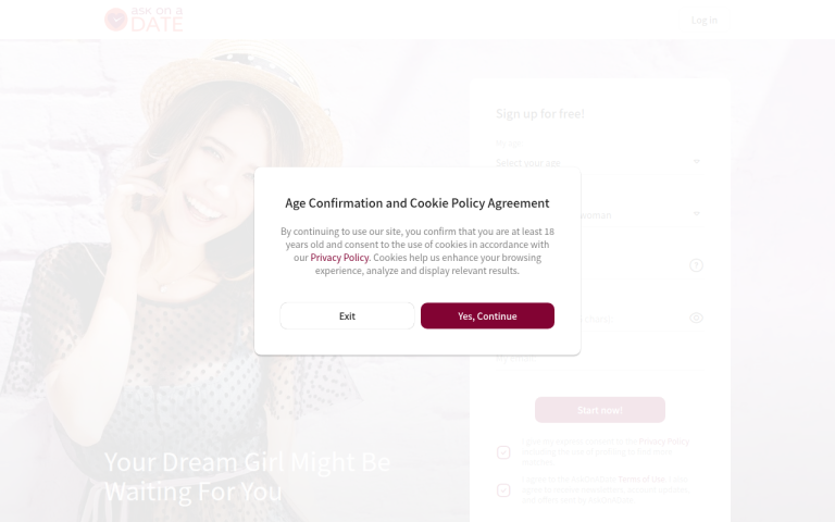 askonadate.com Reviews & Reviews Website Screenshot