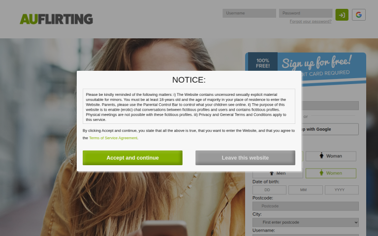 auflirting.com Reviews & Reviews Website Screenshot