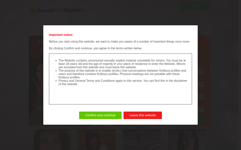 aussieflirtmarket.com Reviews & Reviews Website Screenshot