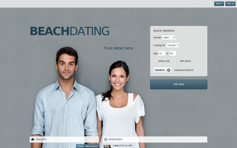 beach-dating.com Reviews & Reviews Website Screenshot