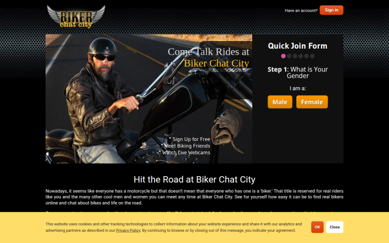 bikerchatcity.com Reviews & Reviews Website Screenshot