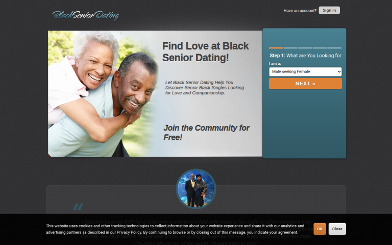 blackseniordating.net Reviews & Reviews Website Screenshot