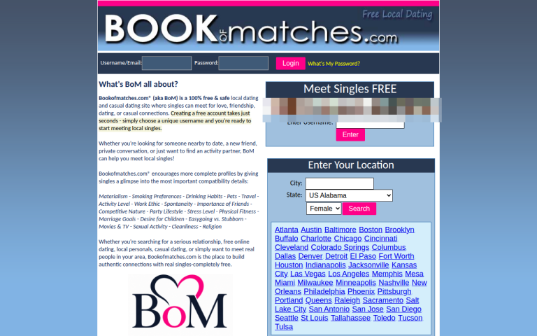 bookofmatches.com Reviews & Reviews Website Screenshot