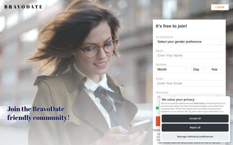 bravodate.com Reviews & Reviews Website Screenshot