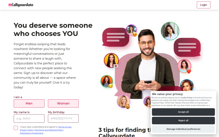callyourdate.com Reviews & Reviews Website Screenshot