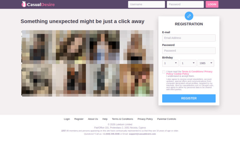 casualdesire.com Reviews & Reviews Website Screenshot