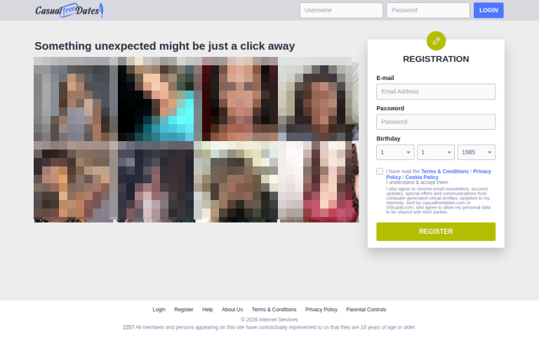 casualfreedates.com Reviews & Reviews Website Screenshot