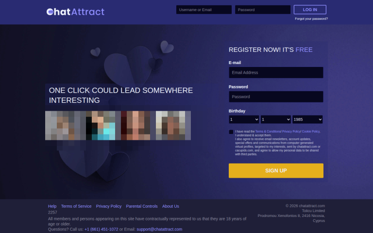chatattract.com Reviews & Reviews Website Screenshot