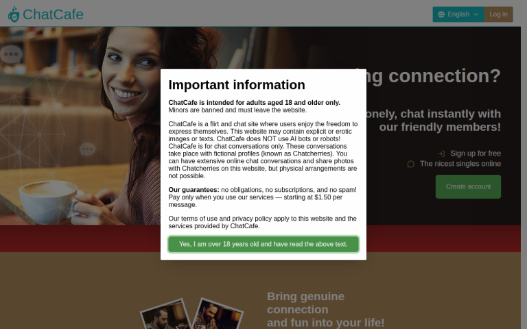 chatcafe.online Reviews & Reviews Website Screenshot