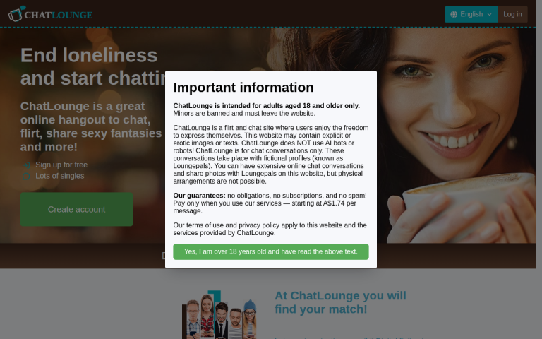 chatlounge.online Reviews & Reviews Website Screenshot