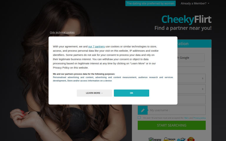 cheekyflirt.co.uk Reviews & Reviews Website Screenshot
