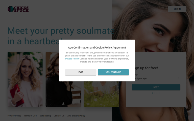 chicks2fuck.com Reviews & Reviews Website Screenshot