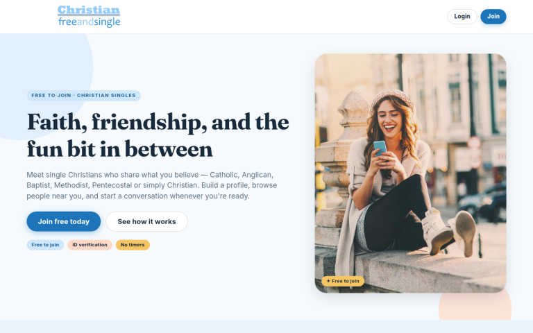 christianfreeandsingle.com Reviews & Reviews Website Screenshot