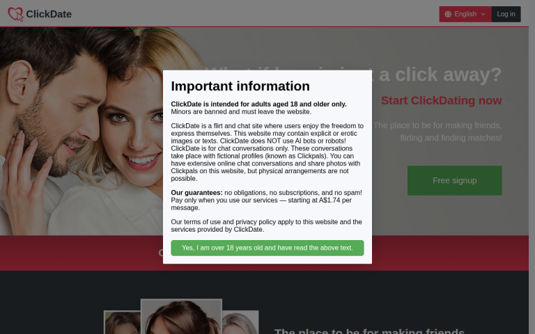 clickdate.net Reviews & Reviews Website Screenshot