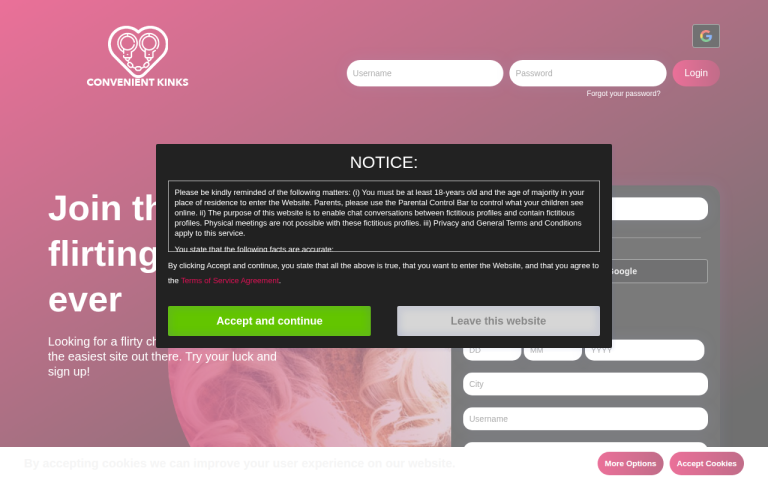 convenientkinks.com Reviews & Reviews Website Screenshot