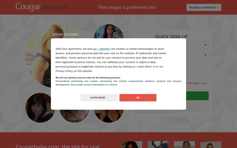 cougarbaise.com Reviews & Reviews Website Screenshot