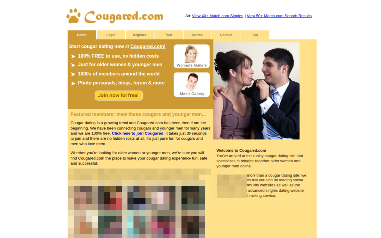 cougared.com Reviews & Reviews Website Screenshot