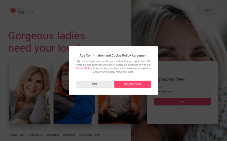 cougarmeetups.com Reviews & Reviews Website Screenshot