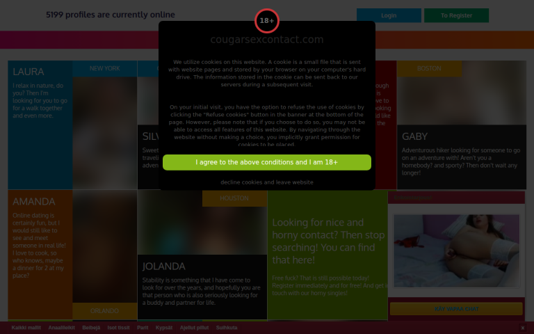 cougarsexcontact.com Reviews & Reviews Website Screenshot