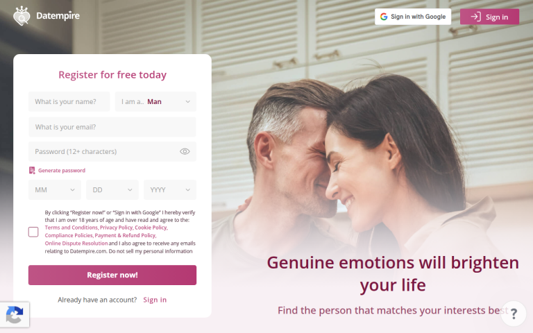 datempire.com Reviews & Reviews Website Screenshot
