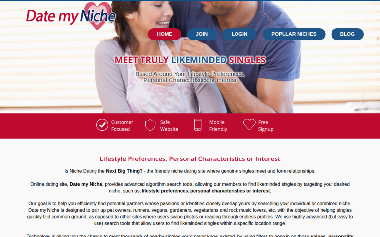 datemyniche.com Reviews & Reviews Website Screenshot