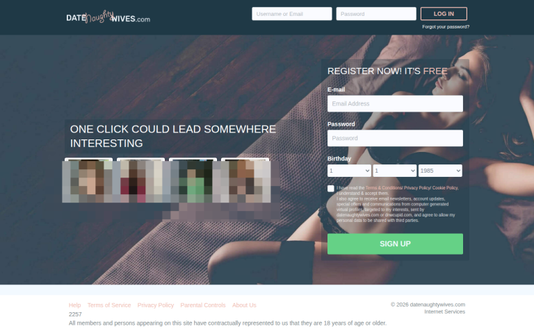 datenaughtywives.com Reviews & Reviews Website Screenshot
