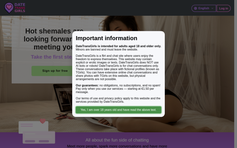 datetransgirls.com Reviews & Reviews Website Screenshot