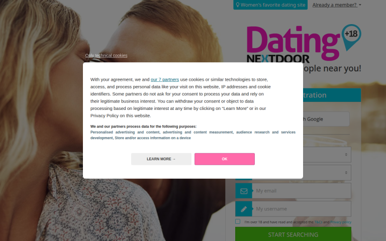 dating-nextdoor.com Reviews & Reviews Website Screenshot