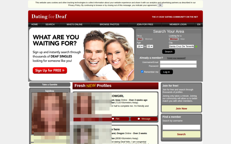 datingfordeaf.com Reviews & Reviews Website Screenshot