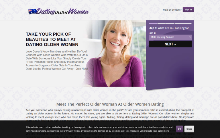 datingolderwomen.com.au Reviews & Reviews Website Screenshot