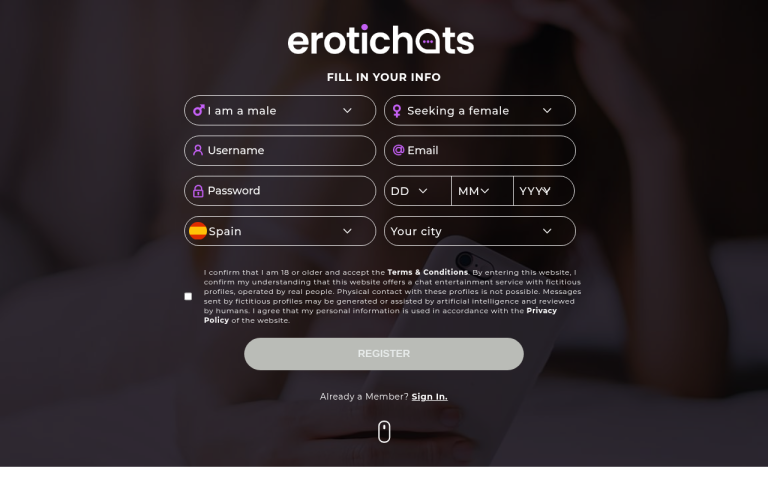 erotichats.com Reviews & Reviews Website Screenshot