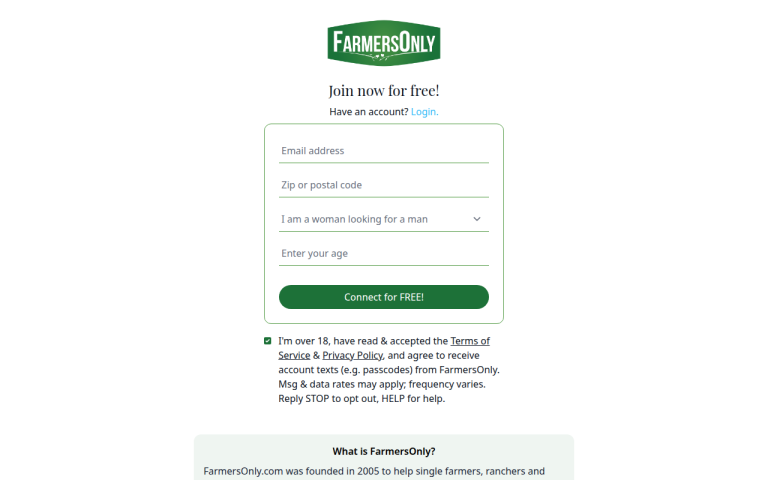 farmersonly.com Reviews & Reviews Website Screenshot