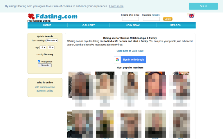 fdating.com Reviews & Reviews Website Screenshot
