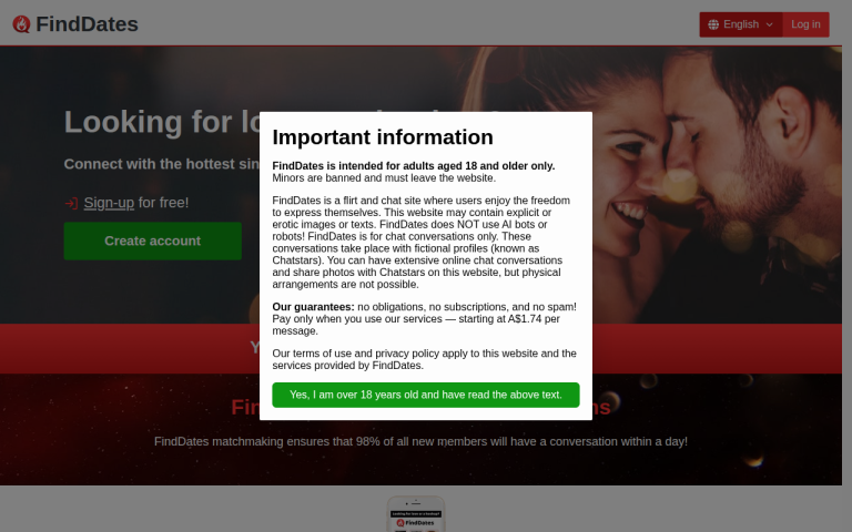 finddates.net Reviews & Reviews Website Screenshot