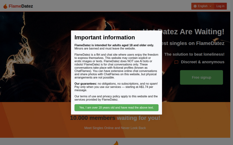flamedatez.net Reviews & Reviews Website Screenshot