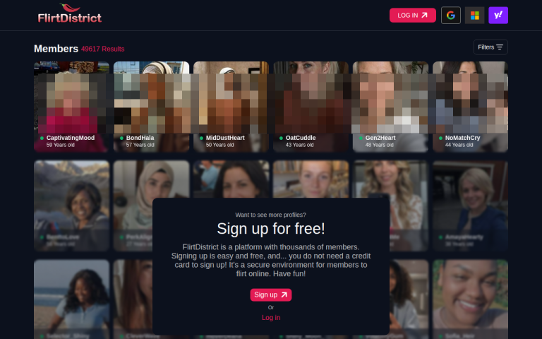 flirtdistrict.com Reviews & Reviews Website Screenshot