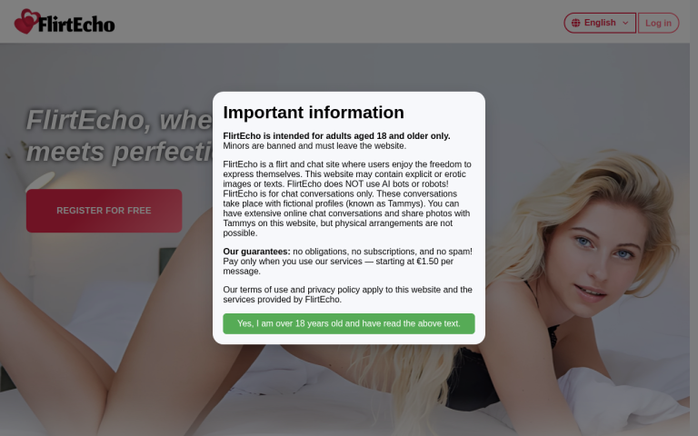 flirtecho.com Reviews & Reviews Website Screenshot