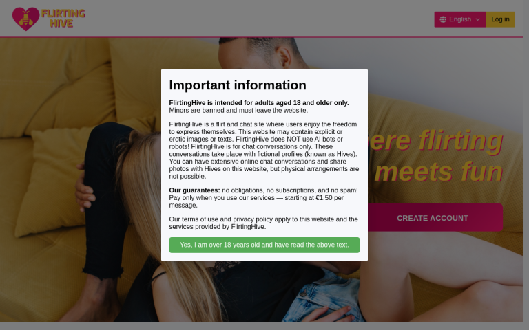 flirtinghive.com Reviews & Reviews Website Screenshot