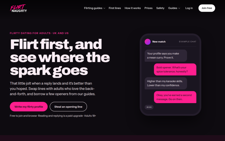 flirtnaughty.com Reviews & Reviews Website Screenshot