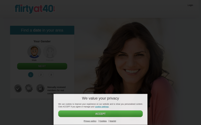 flirtyat40.co.uk Reviews & Reviews Website Screenshot