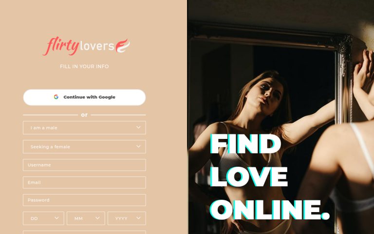 flirtylovers.com Reviews & Reviews Website Screenshot