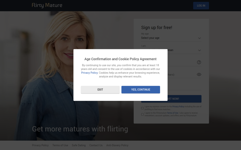 flirtymature.com Reviews & Reviews Website Screenshot