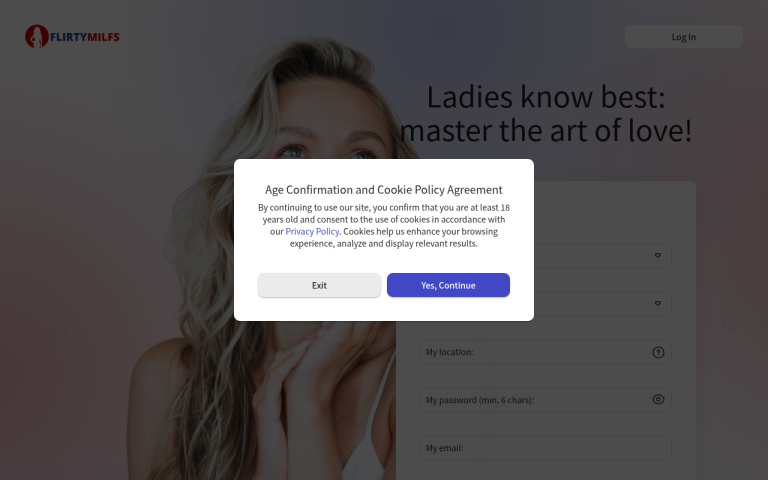 flirtymilfs.com Reviews & Reviews Website Screenshot