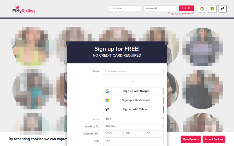 flirtytexting.com Reviews & Reviews Website Screenshot